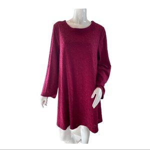 Chelsea & Theodora Wine Lace Shift Dress shift S